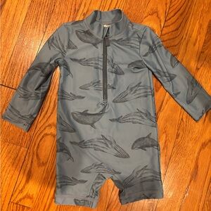 Little Planet Recycled Long Sleeve Rashgaurd Swimwear with Whale Print